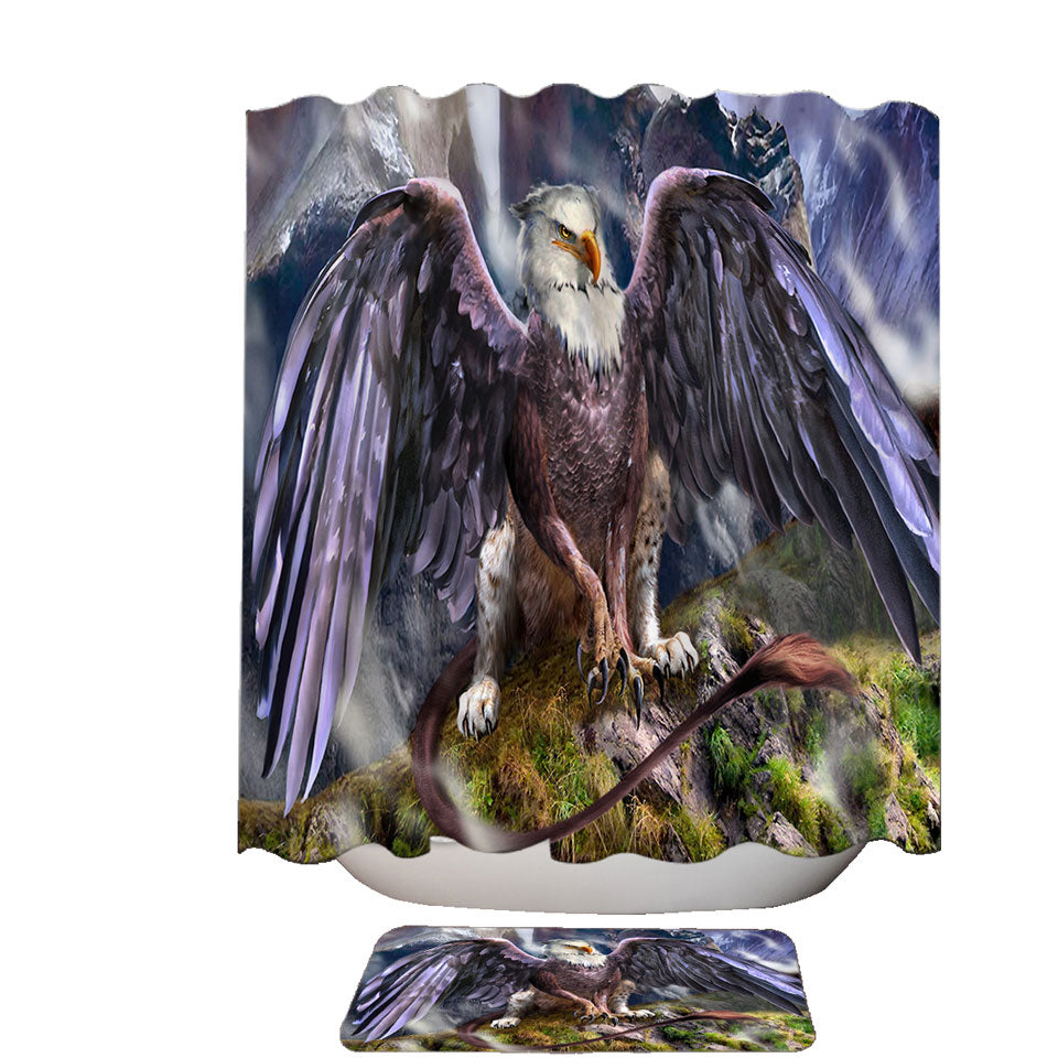 The Warchief Cool Mythological Creature Griffin Shower Curtain