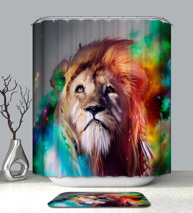 The Lion Chief - lion shower curtain