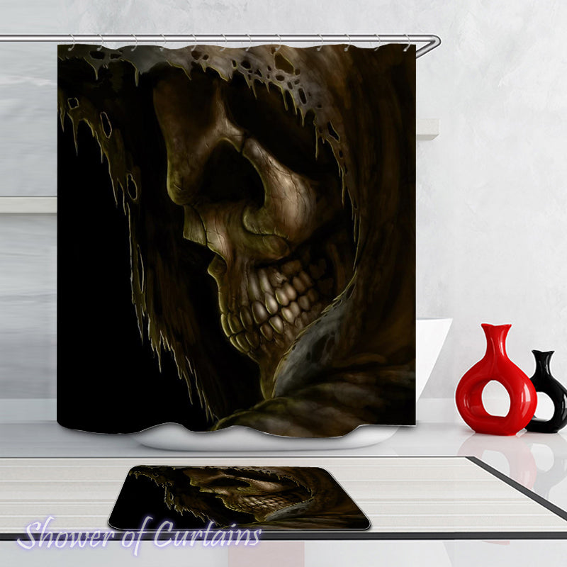 The Soul Taker Skull Shower Curtains and Bath Mat