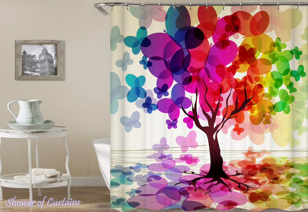 The Tree Of Colors is one of our colorful shower curtains