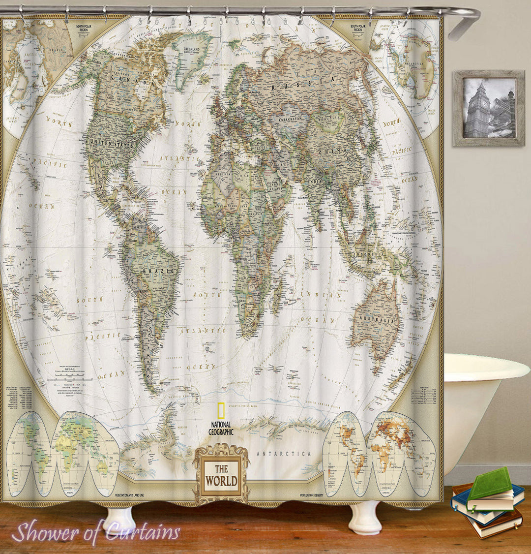 The World Map Shower Curtain