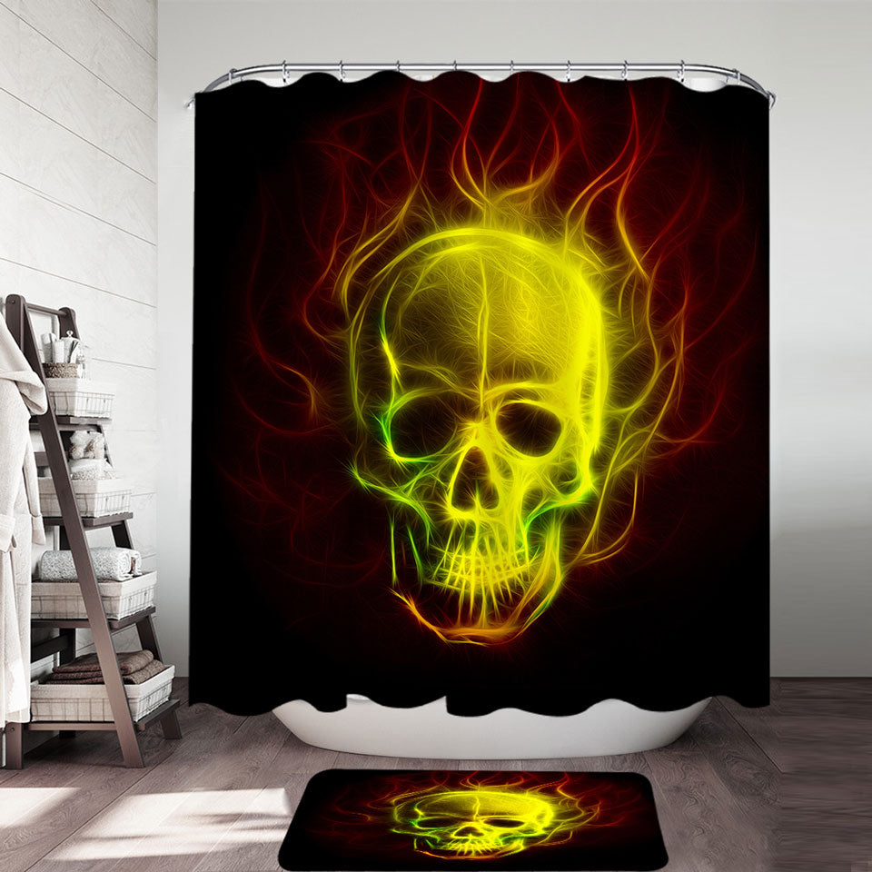 Thrilling Electric Skull Shower Curtain