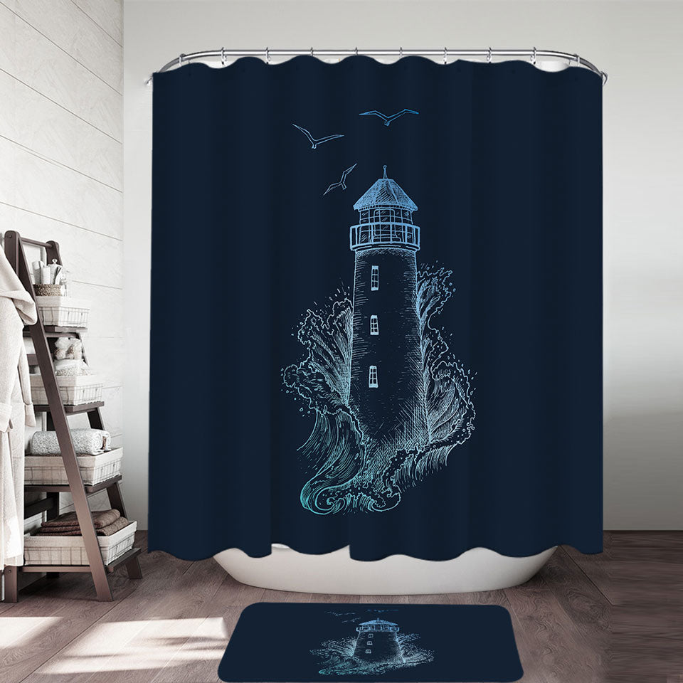 Thrilling Lighthouse Shower Curtain
