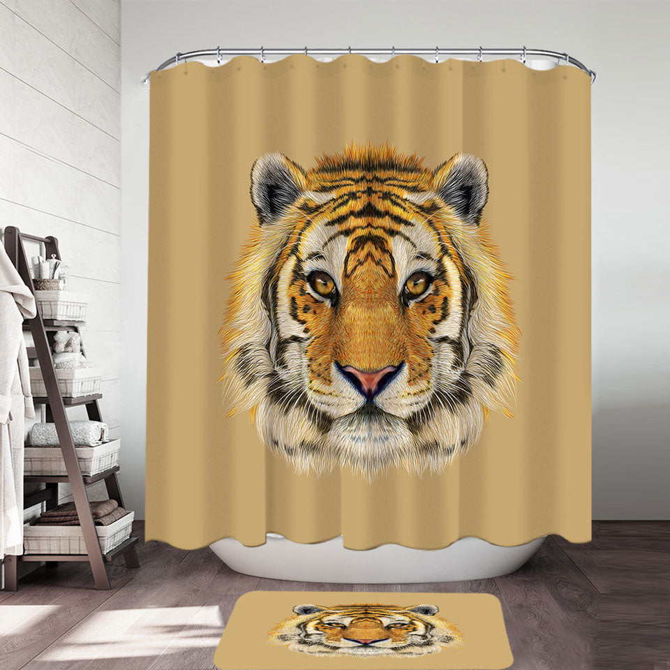 Tiger Shower Curtains for Men
