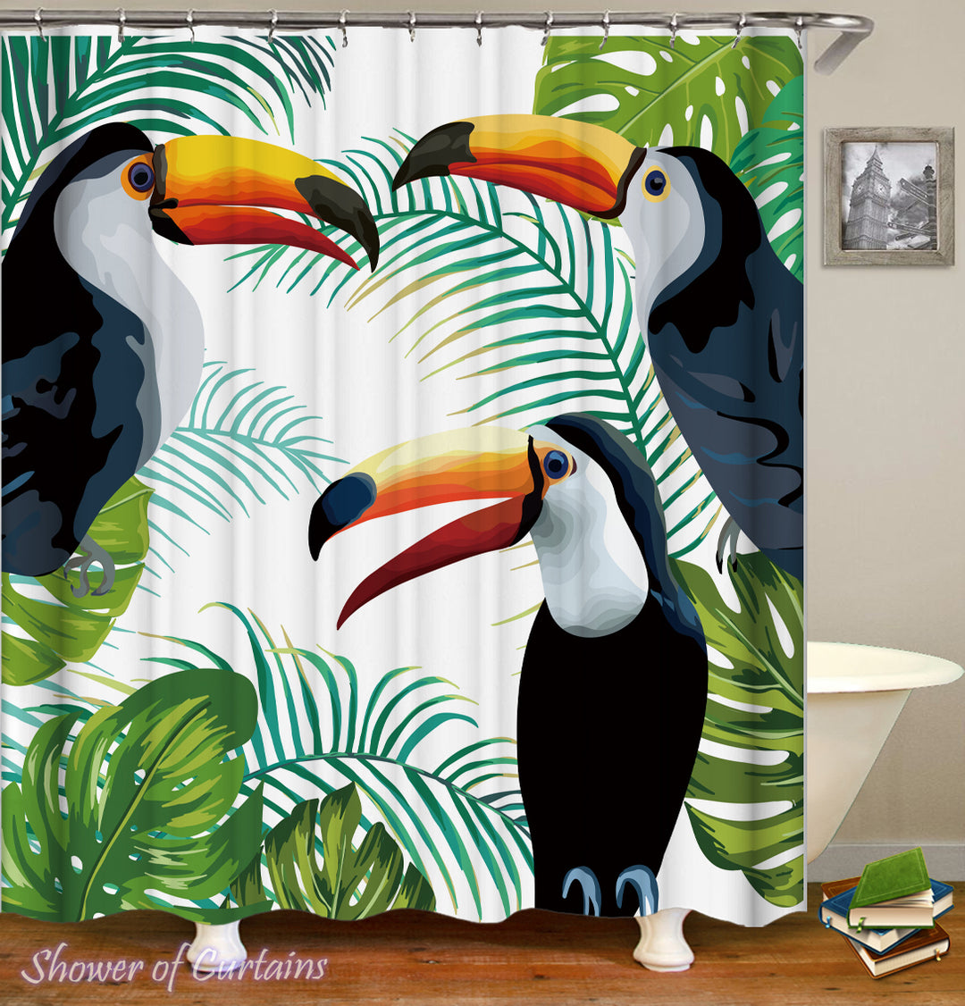 Toucans Painting - Birds Shower Curtains Design