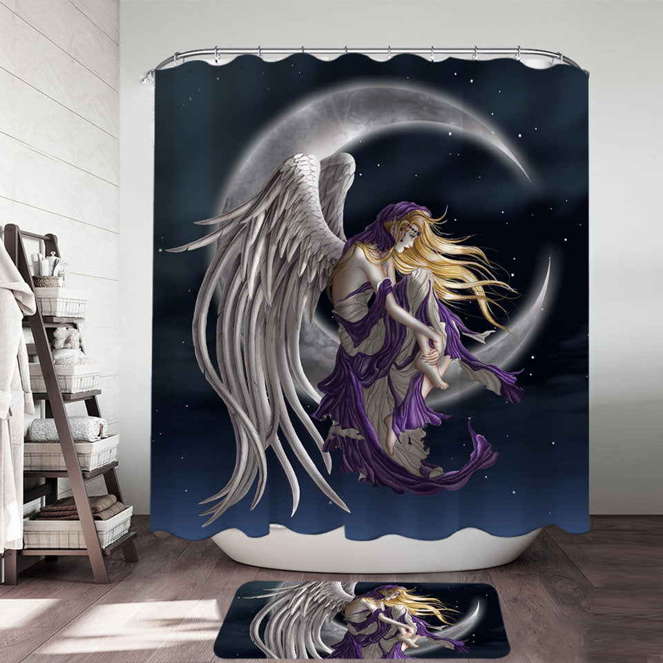 Touching Fantasy Art the Moon Dreamer Fairy Shower Curtains for Sale
