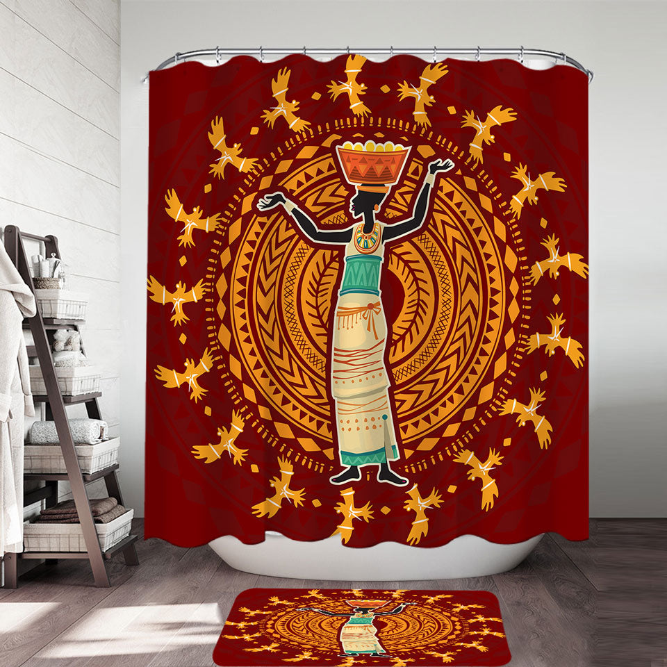 Traditional African Woman Shower Curtain
