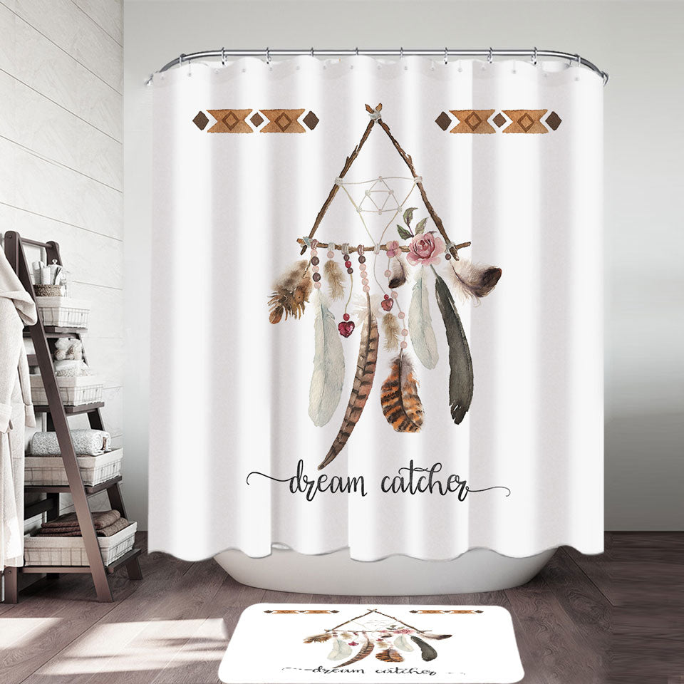 Triangular Native Dream Catcher Shower Curtain