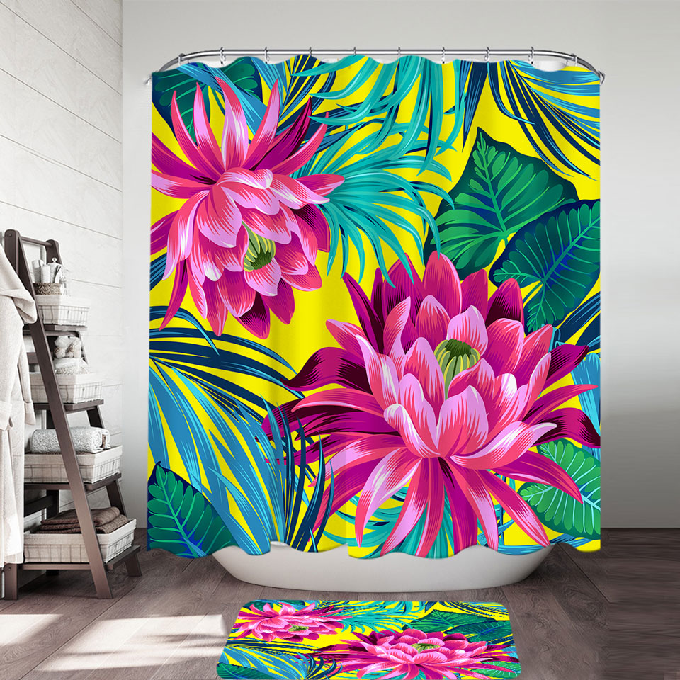 Tropical Flowers Shower Curtain