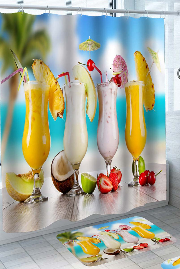 Tropical Fresh Cocktails Shower Curtains