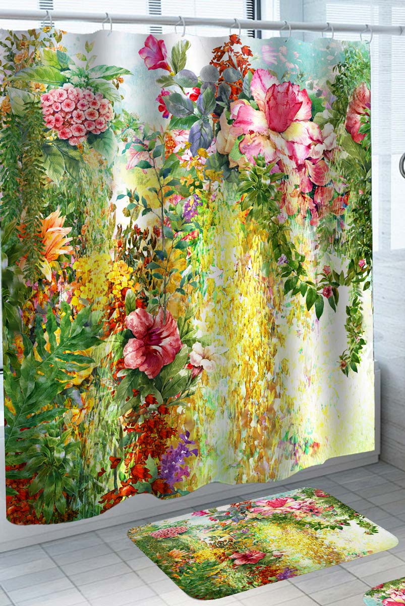 Tropical Heaven of Flowers Shower Curtains