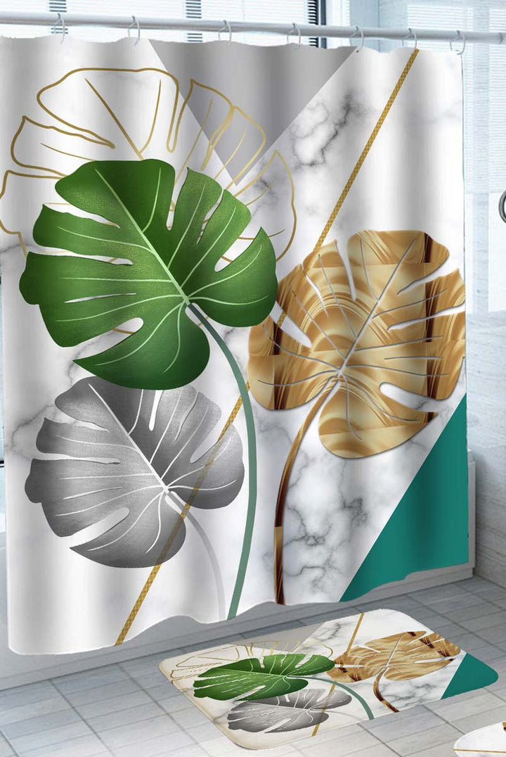 Tropical Monstera Shower Curtain