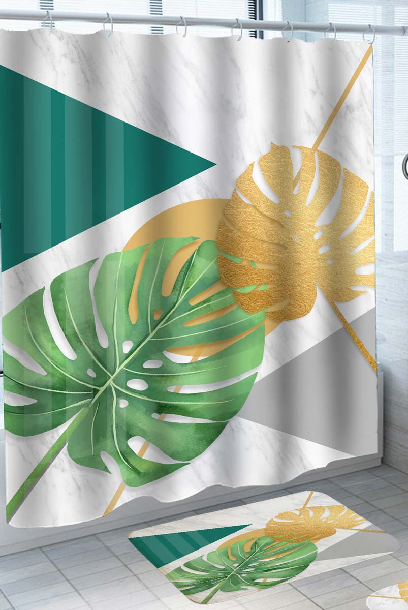 Tropical Monstera Shower Curtains