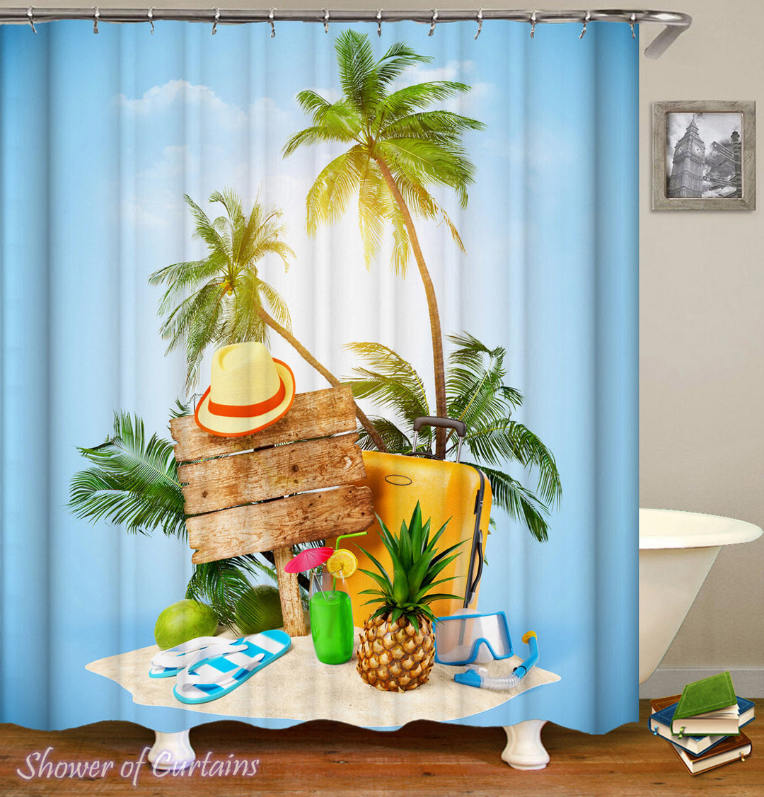 Tropical Shower Curtain of Tropical Vacation starter pack