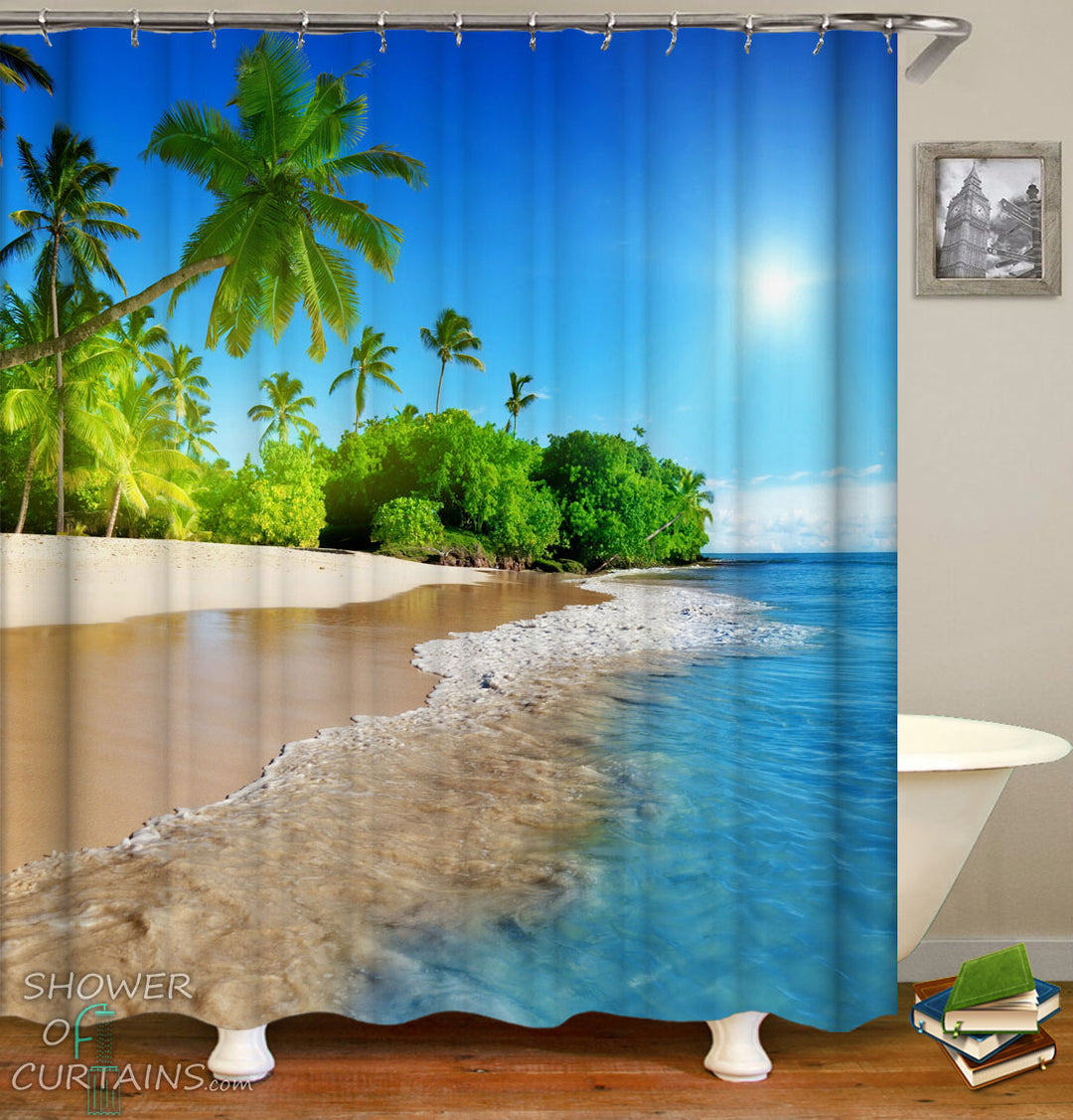 Tropical Shower Curtains - Tropical Beach
