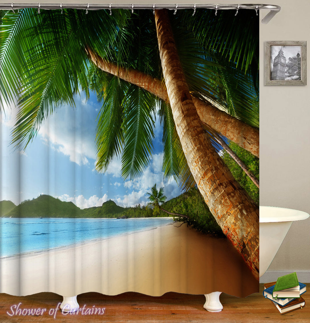 Tropical Shower Curtains of Palm Tree Shower Curtain Heaven