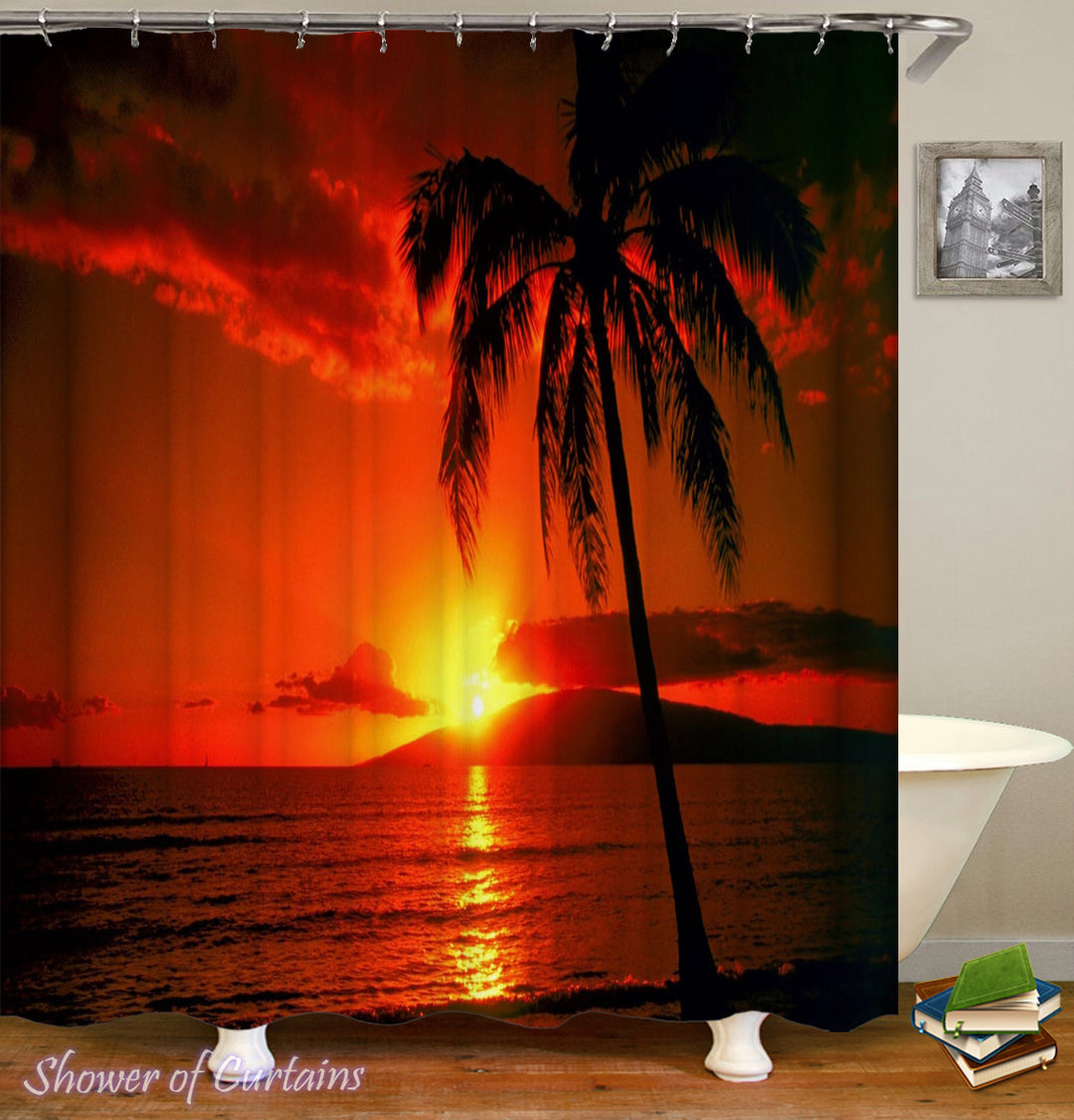Tropical Sunset shower curtain