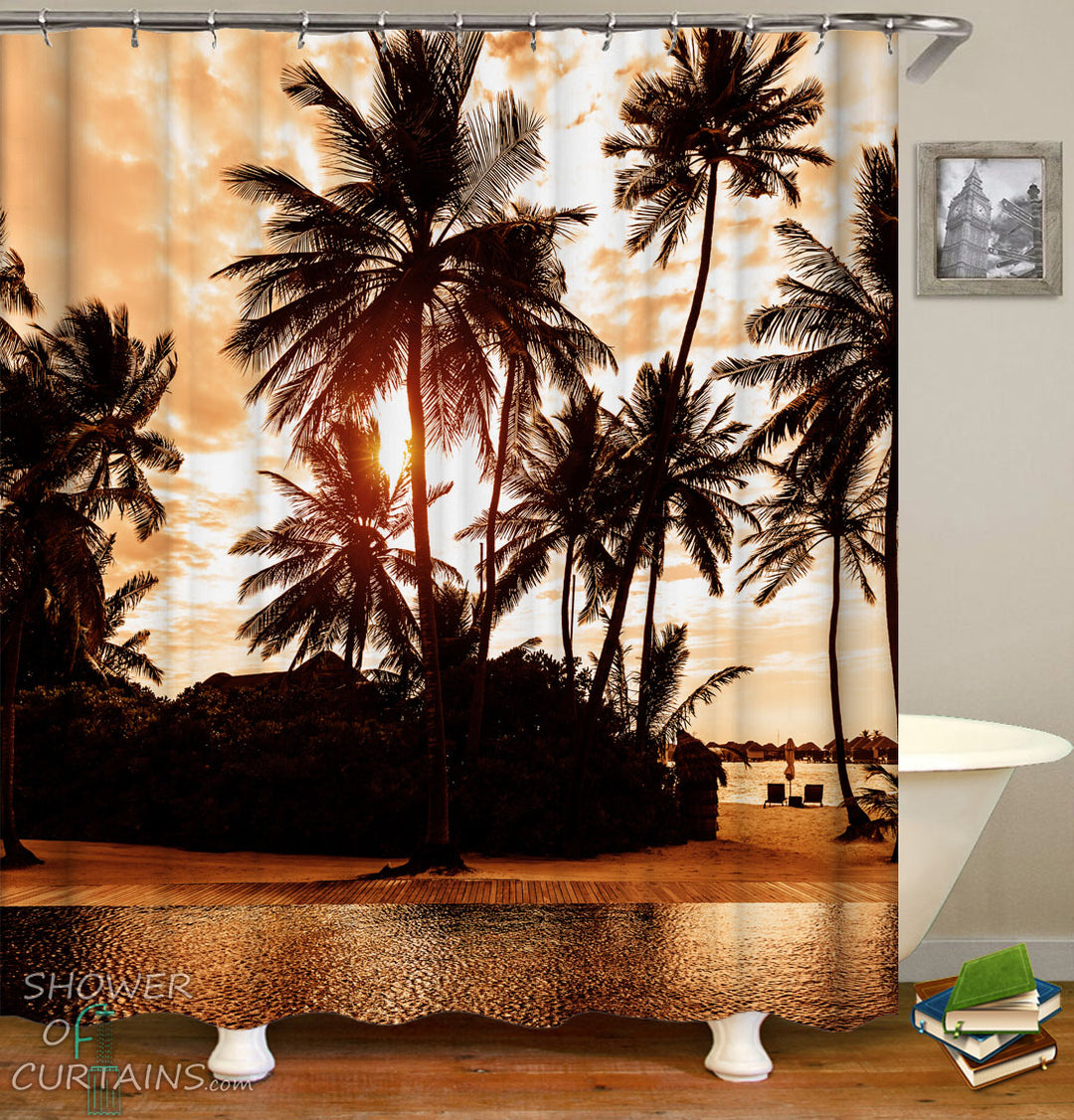 Tropical Twilight Shower Curtains Theme