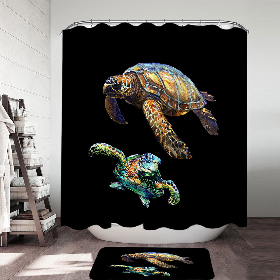 Two Turtles Shower Curtain