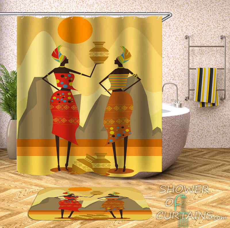 Two African Women Shower Curtain