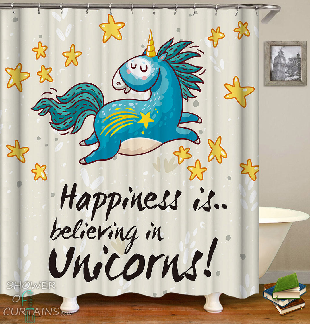 Unicorn Shower Curtains of Unicorn And Stars