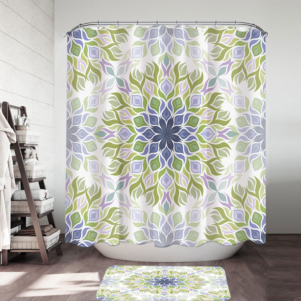 Unique Shower Curtains Green Purple Relaxing Abstract