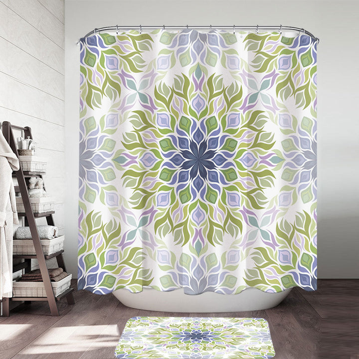 Unique Shower Curtains Green Purple Relaxing Abstract