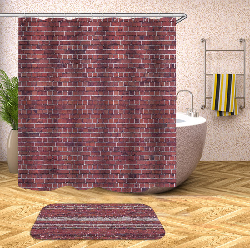 Unique Shower Curtains Red Small Brick Wall
