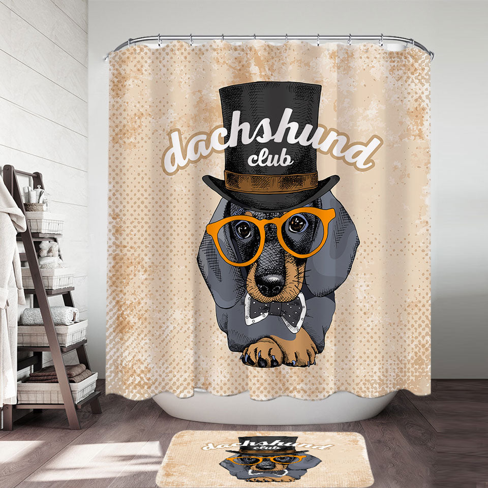 Unique Shower Curtains The Cool Club of Funny Elegant Dachshund