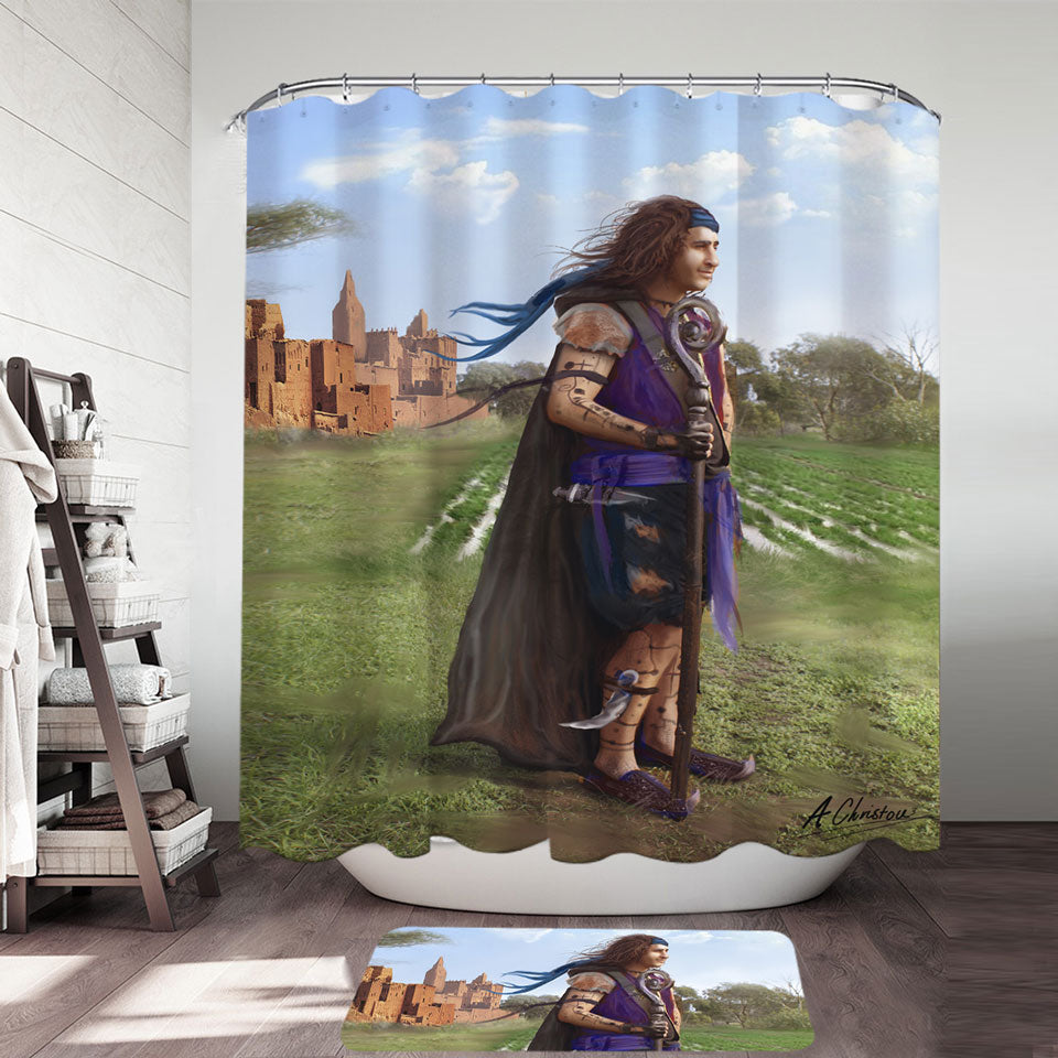 Unique Shower Curtains Thrakos Fantasy Adventure Character