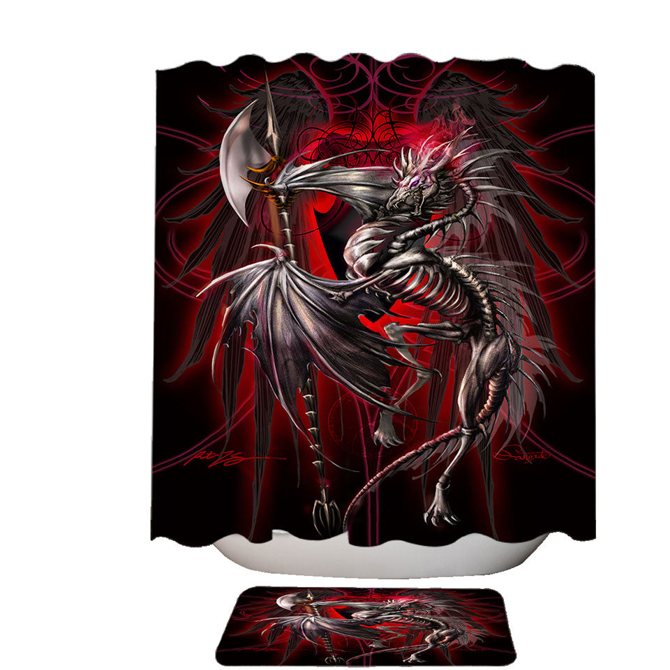 Unique Shower Curtains with Fantasy Weapon Dragon Sword Lich Blade