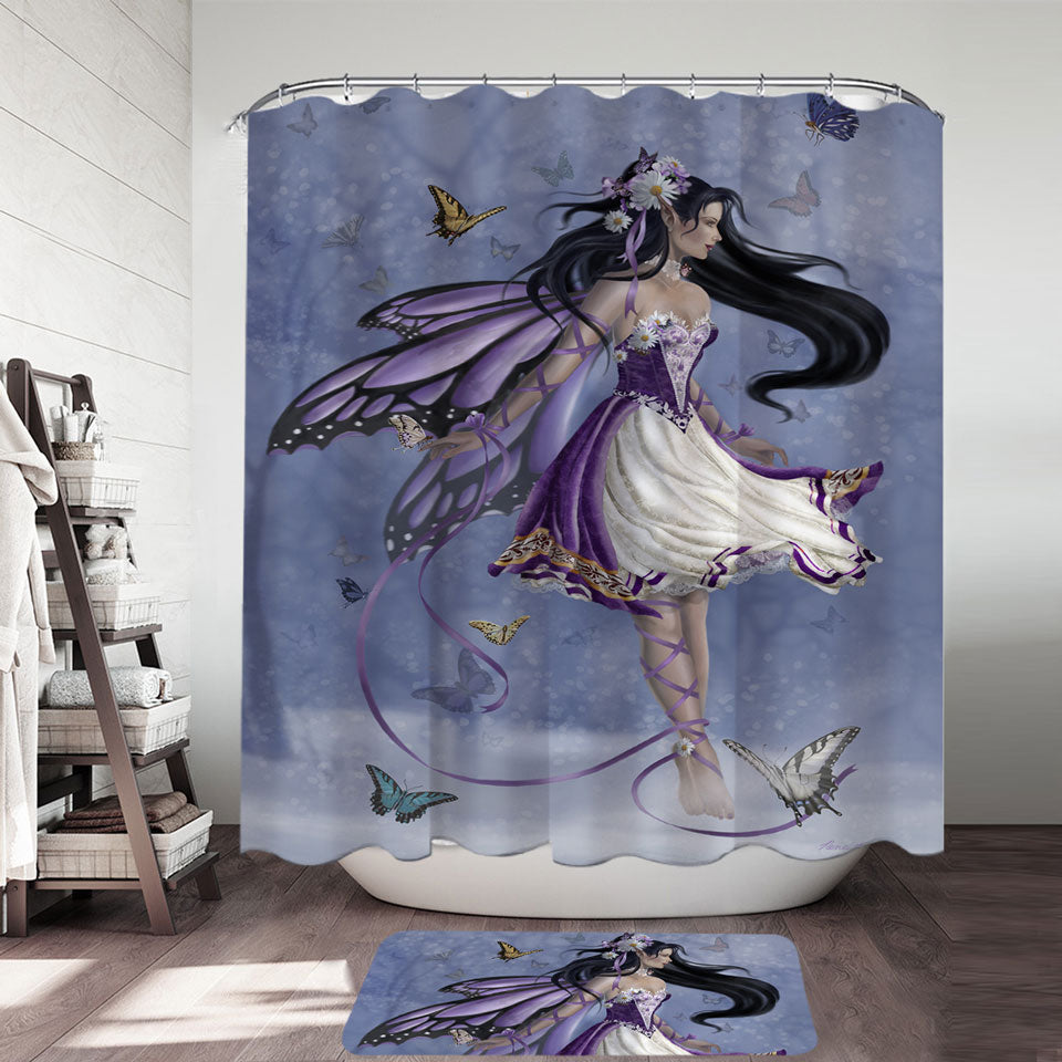Violet Shower Curtain Melody Purple Butterfly Fairy Girl