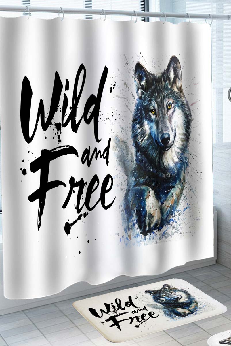 Wild Animal Shower Curtain Free Wolf