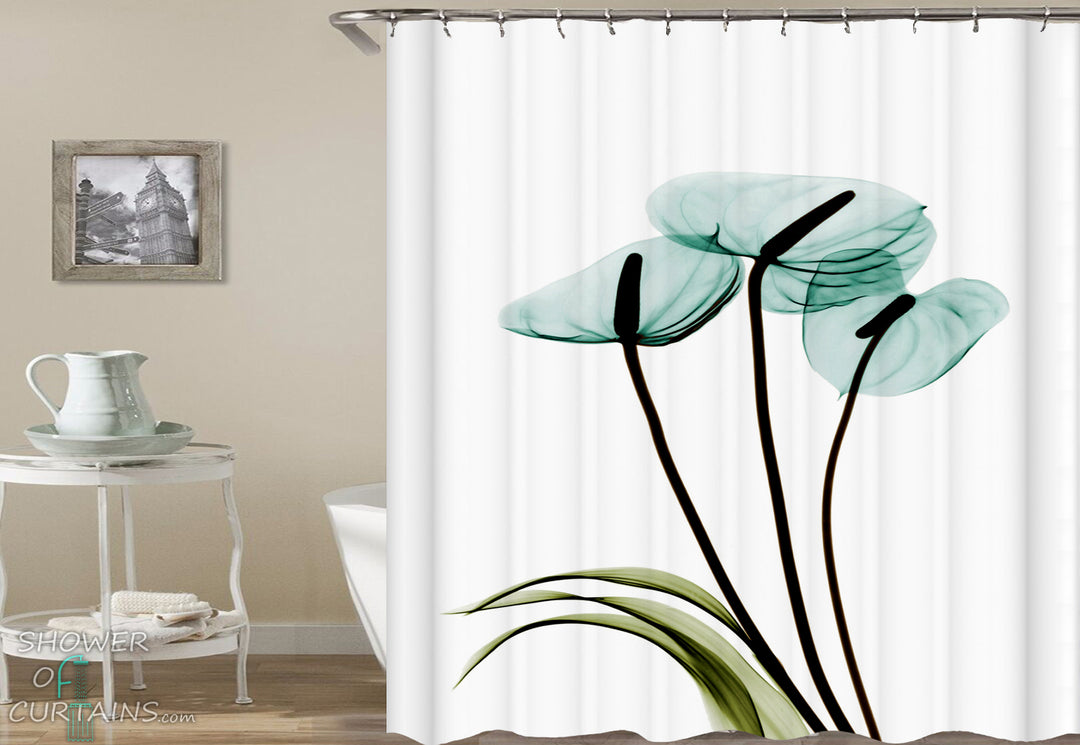 X-ray Water Lily Shower Curtain