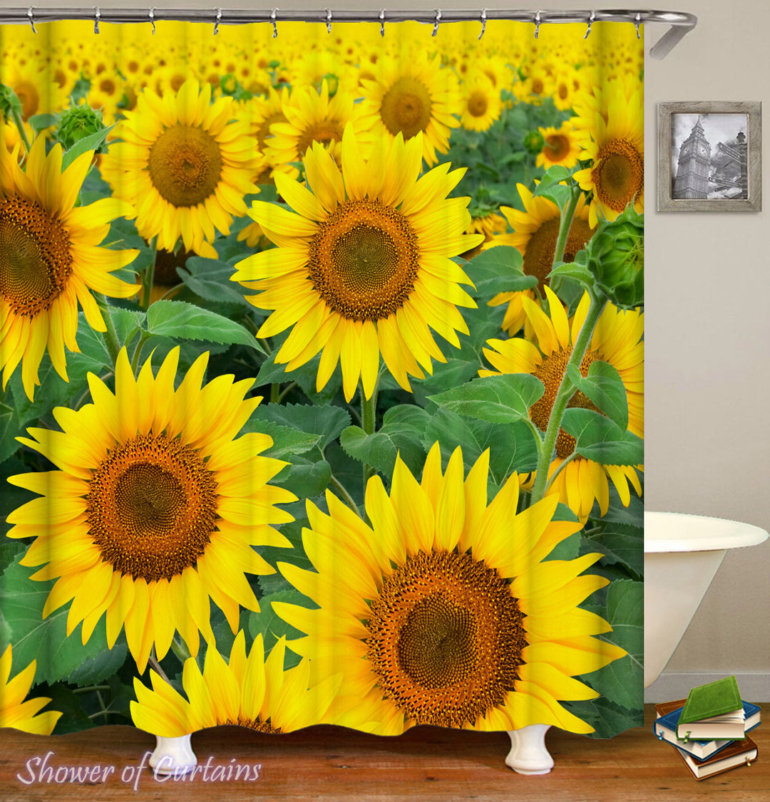 Yellow Shower Curtain - Sunflowers
